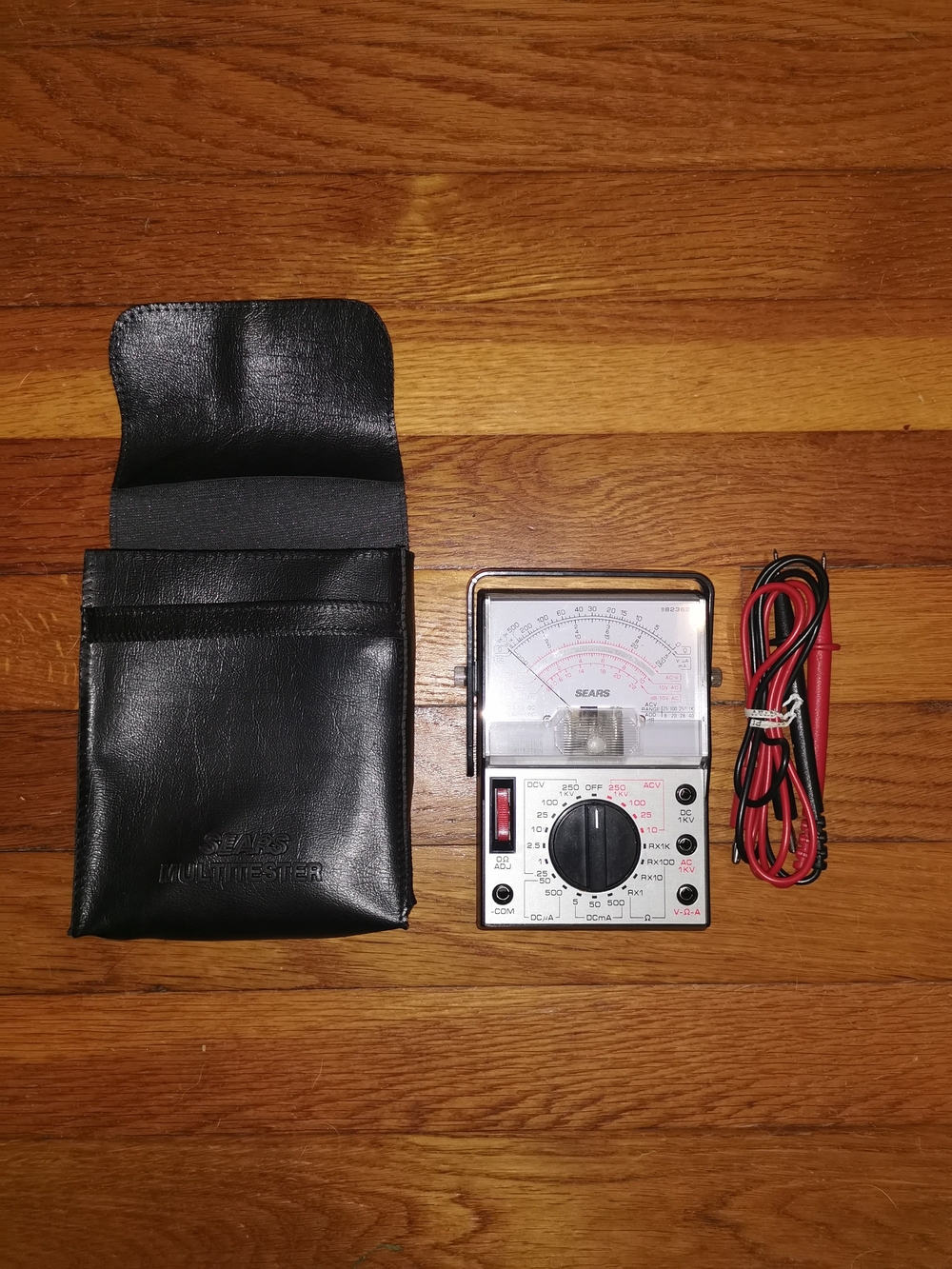 Sears Analog Multimeter with Black Case and‎ Red/Black Leads